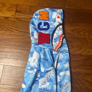 Bape Blue and White Camo Shark Hoodie